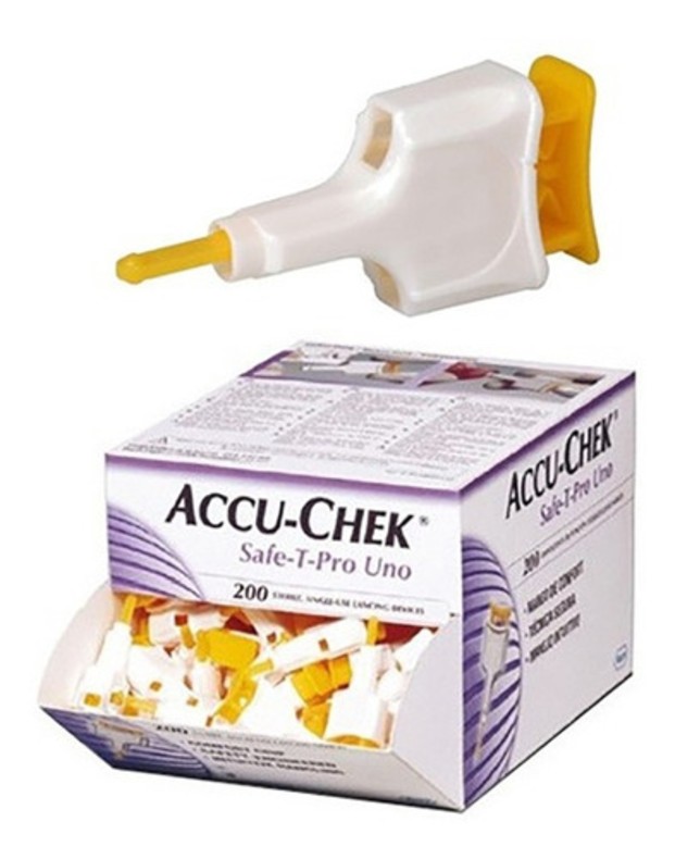 Lancetas Accu Chek Safe T Pro Uno Roche Caja Con 200 Piezas