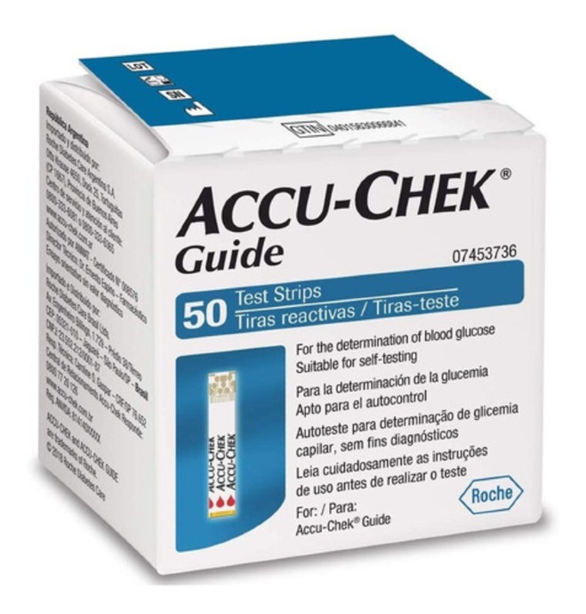 Tiras Reactivas De Glucosa Accu Check Guide Caja Con 50 Pzas