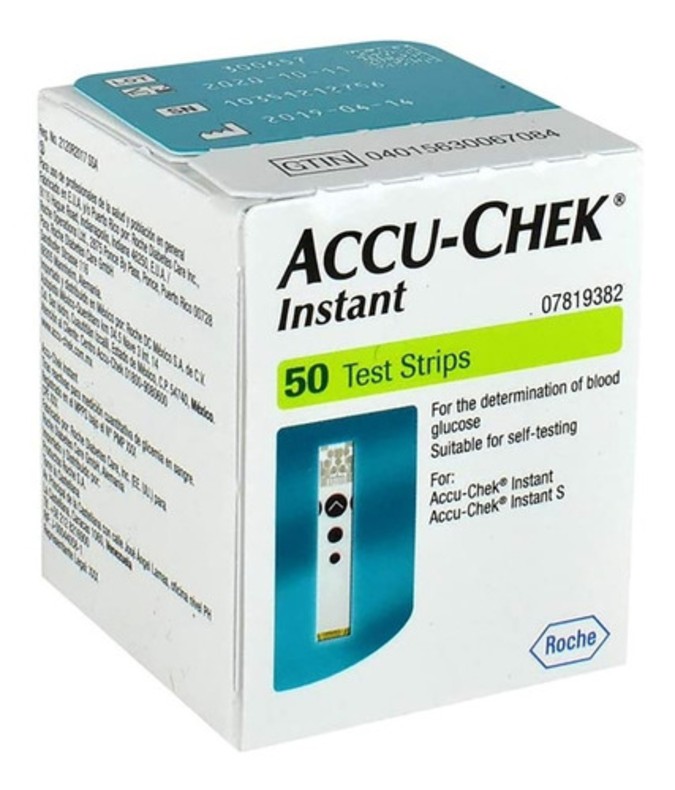 Tiras Reactivas De Glucosa Accu Check Instant Caja 50 Pzas