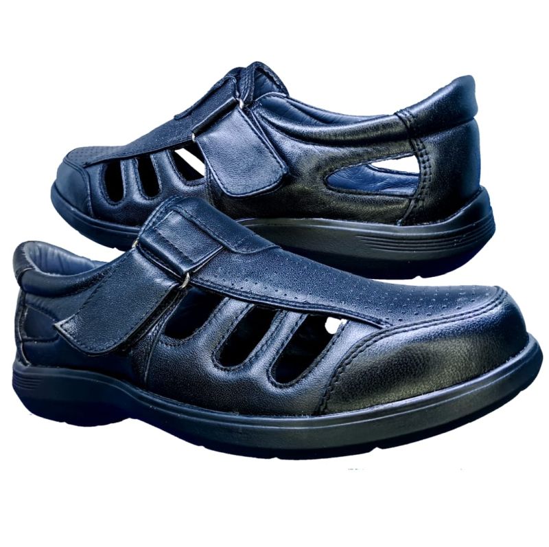 Huarache Negro Especial Pie Delicado Piel Borrego Hombre.