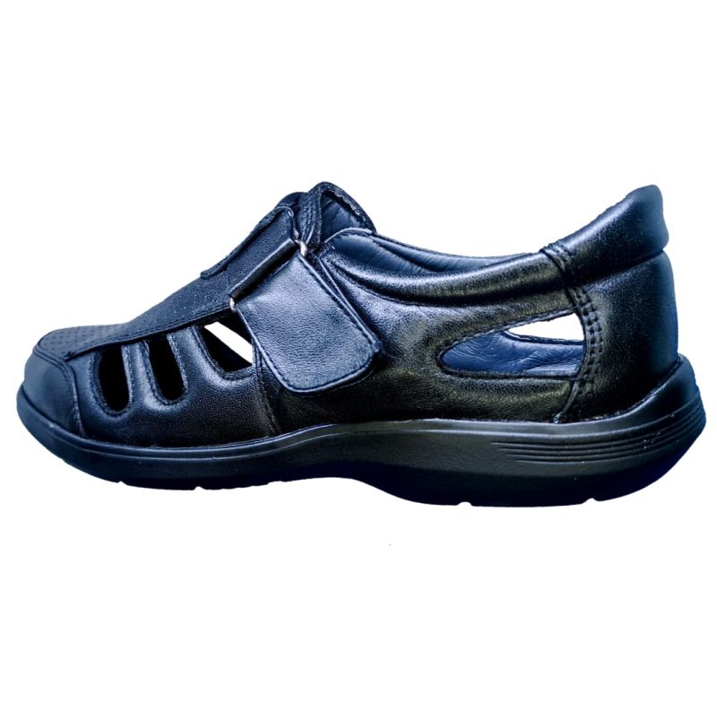 Huarache Negro Especial Pie Delicado Piel Borrego Hombre.