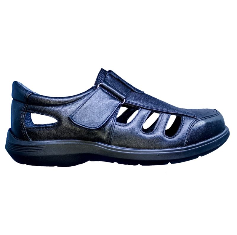 Huarache Negro Especial Pie Delicado Piel Borrego Hombre.