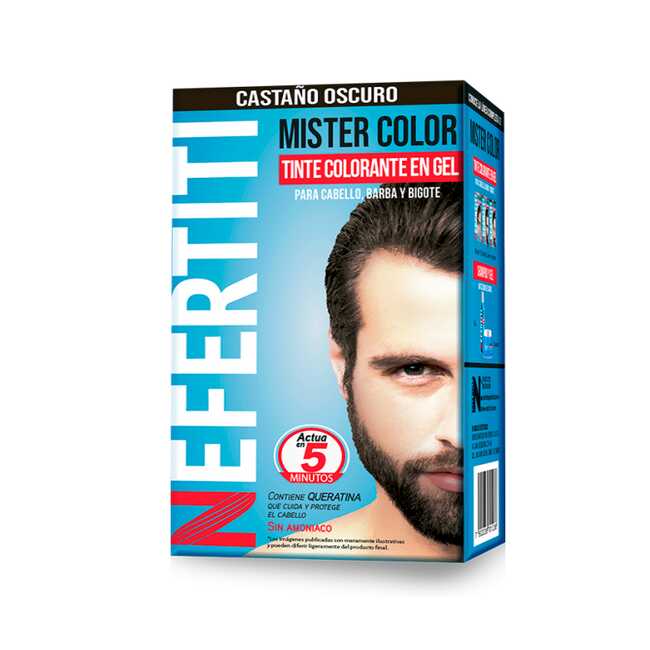 Tinte en Gel Cabello y Barba Mister Color CASTAÑO OSCURO Nefertiti 