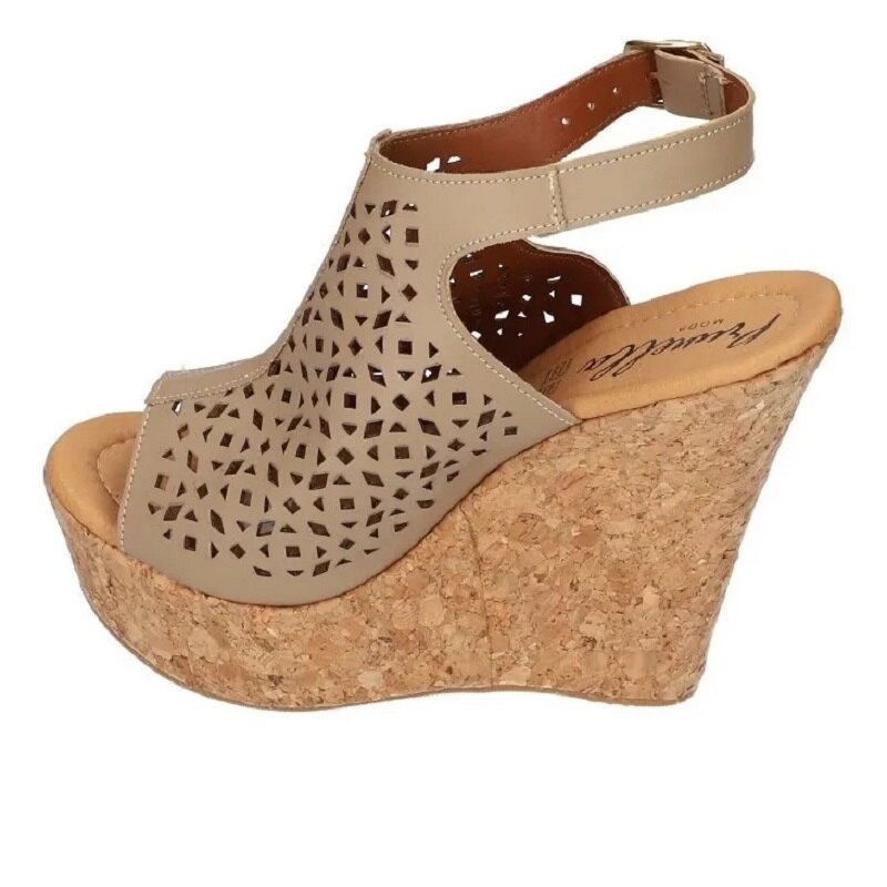 Sandalias Zapatos Mujer Tacon Zapatillas Plataforma 156 /z Beige