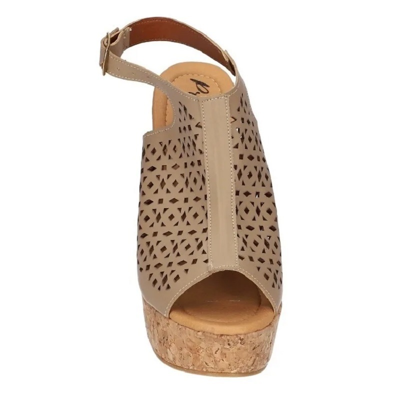 Sandalias Zapatos Mujer Tacon Zapatillas Plataforma 156 /z Beige