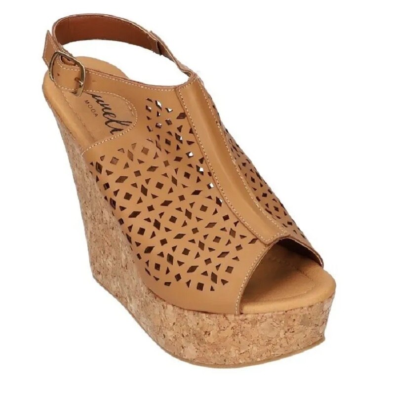 Sandalias Zapatos Mujer Tacon Zapatillas Plataforma 157 /z Marron