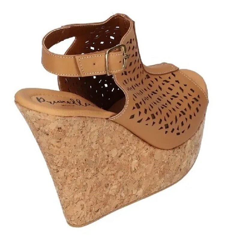 Sandalias Zapatos Mujer Tacon Zapatillas Plataforma 157 /z Marron