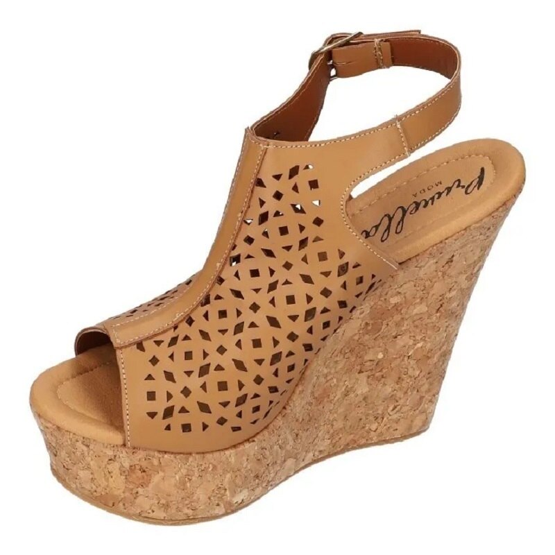 Sandalias Zapatos Mujer Tacon Zapatillas Plataforma 157 /z Marron