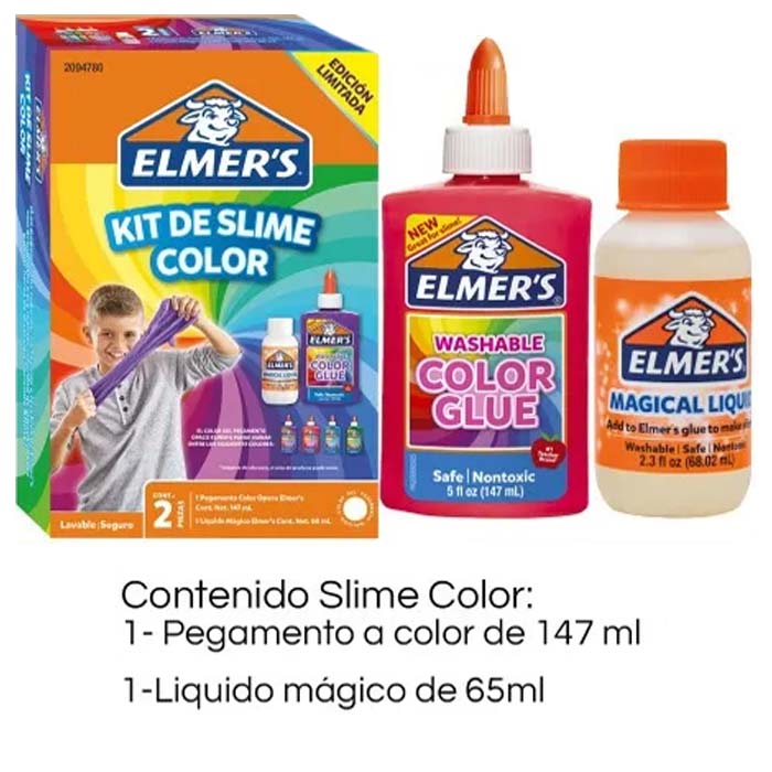 Kit Hacer Slime Color Liquido + Pegamento Original
