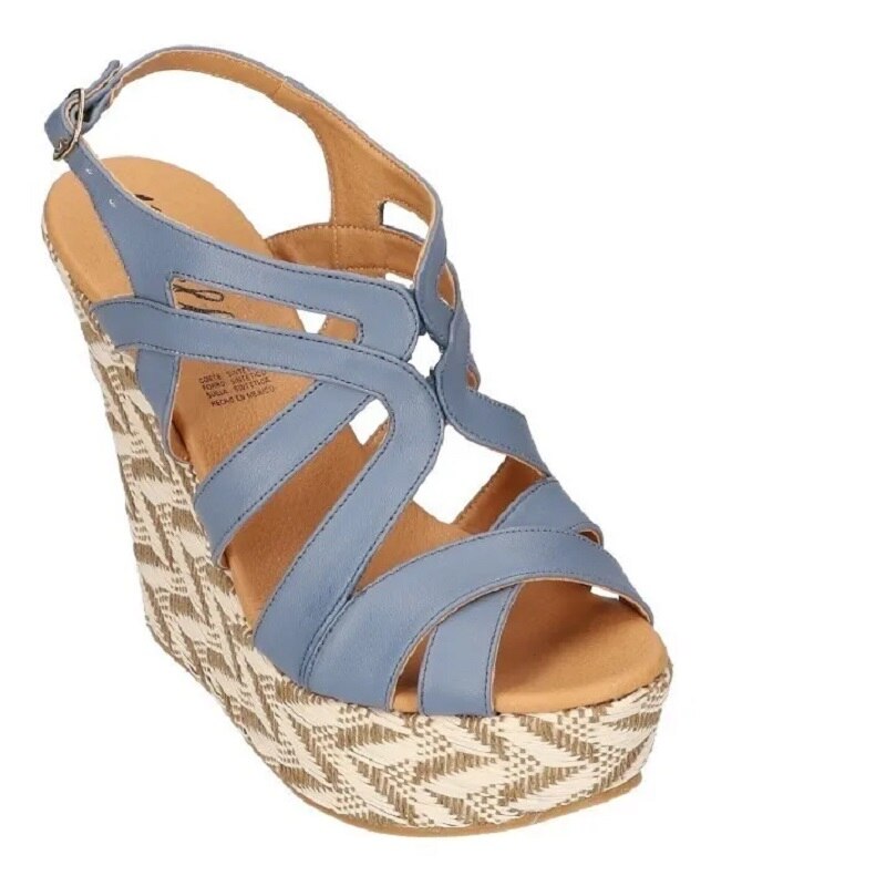 Sandalias Zapatos Mujer Tacon Zapatillas Plataforma 163 /z Azul