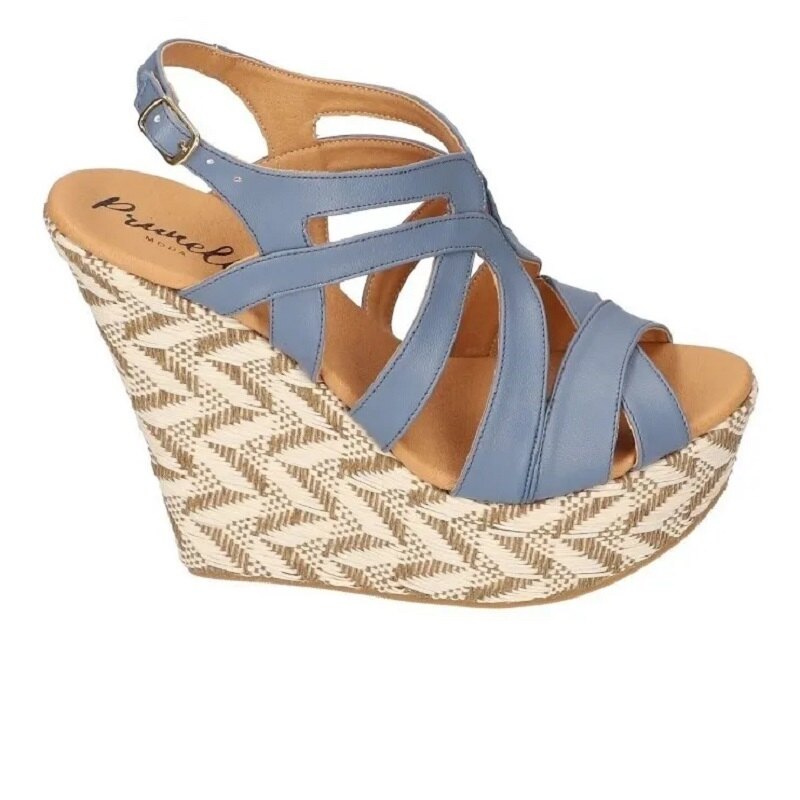 Sandalias Zapatos Mujer Tacon Zapatillas Plataforma 163 /z Azul