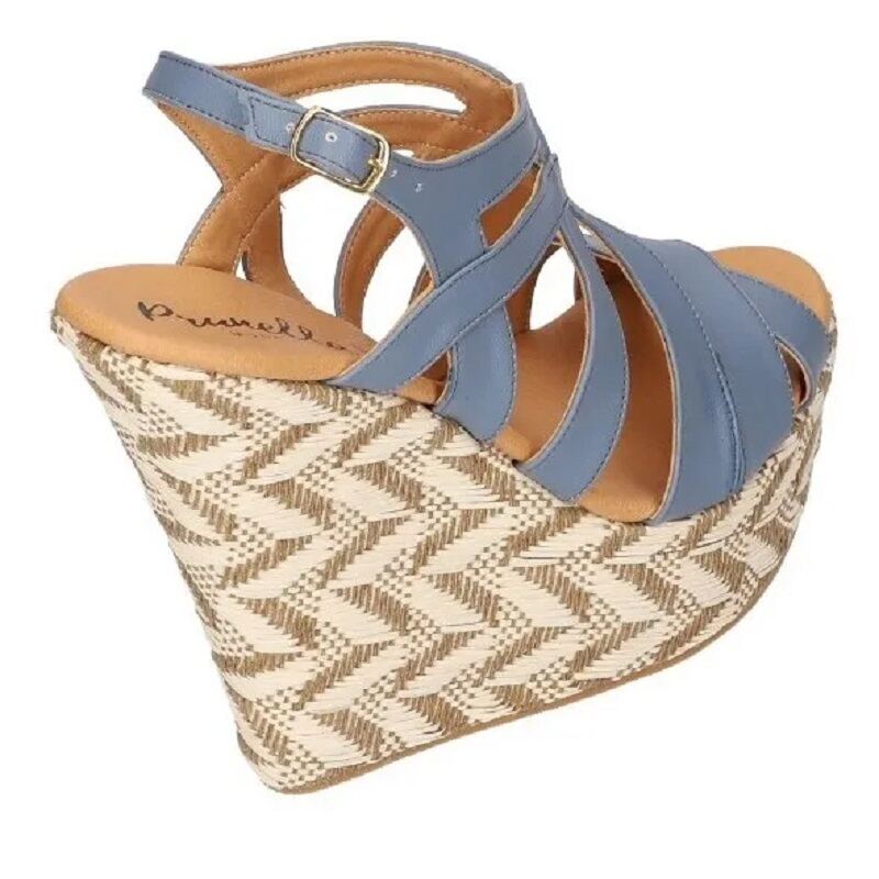 Sandalias Zapatos Mujer Tacon Zapatillas Plataforma 163 /z Azul