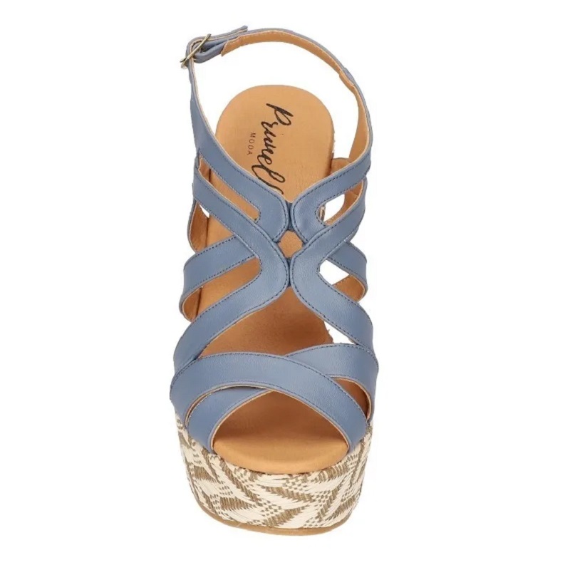 Sandalias Zapatos Mujer Tacon Zapatillas Plataforma 163 /z Azul