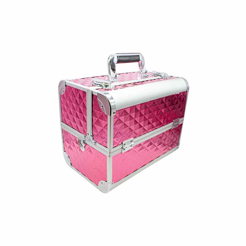 Neceser Profesional Rombos Rosa Mexicano Maletín Organizador Portátil PVC Aluminio