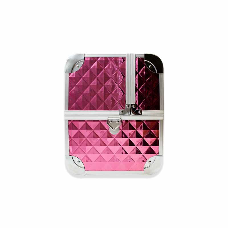 Neceser Profesional Rombos Rosa Mexicano Maletín Organizador Portátil PVC Aluminio