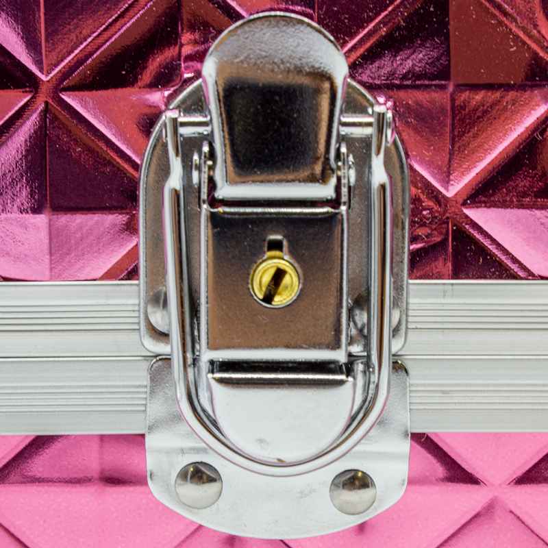 Neceser Profesional Rombos Rosa Mexicano Maletín Organizador Portátil PVC Aluminio
