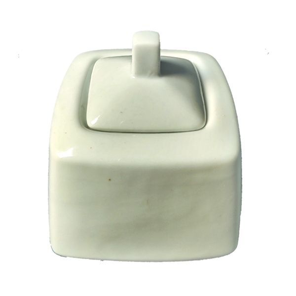 Azucarera Cuadrada De Porcelana Blanca