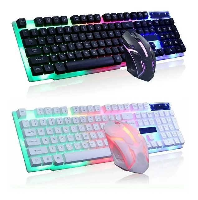 Kit Teclado Mouse Gamer Rgb Alambrico Led Multimedia