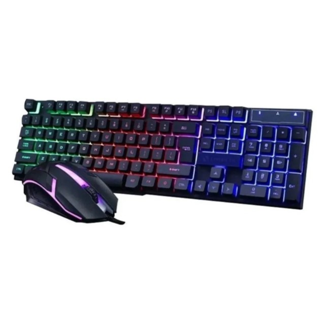 Kit Teclado Mouse Gamer Rgb Alambrico Led Multimedia