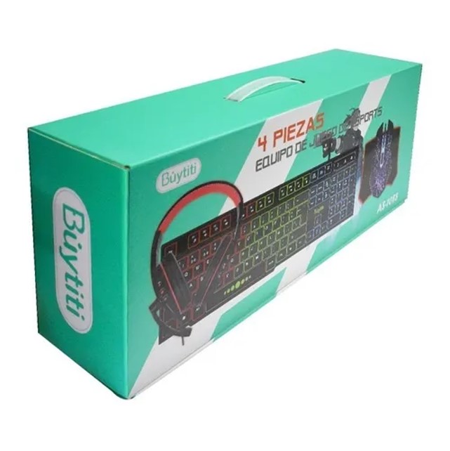 Kit Gamer De Teclado Mouse Audífonos Mousepad Luz Rgb 4 En 1