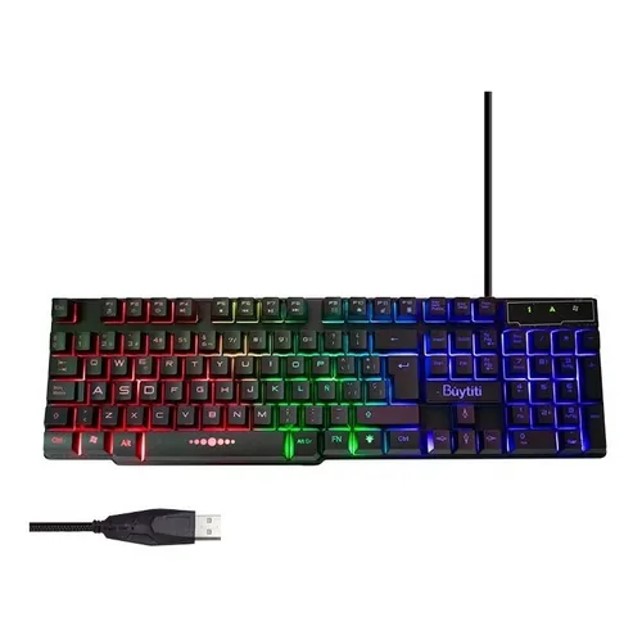 Kit Gamer De Teclado Mouse Audífonos Mousepad Luz Rgb 4 En 1