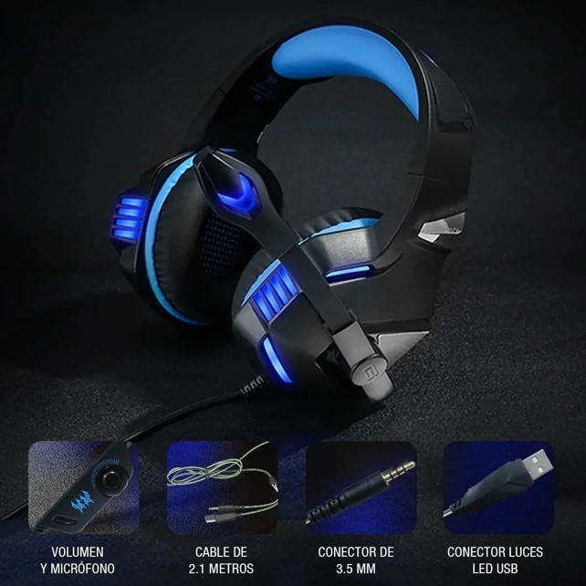 Audifonos Diadema Gamer Microfono Ps4 Ps5 Xbox One X Pc Lap