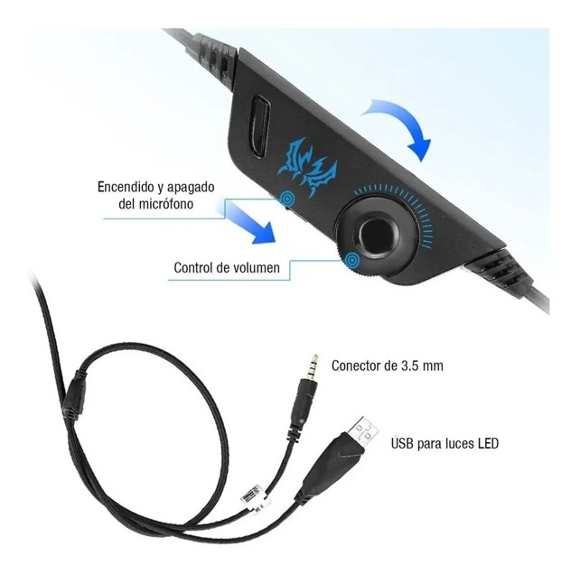 Audifonos Diadema Gamer Microfono Ps4 Ps5 Xbox One X Pc Lap