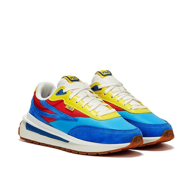 TENIS ORIGINAL FILA RENNO AZUL ROJO AMARILLO HOMBRE 1CM01280-431