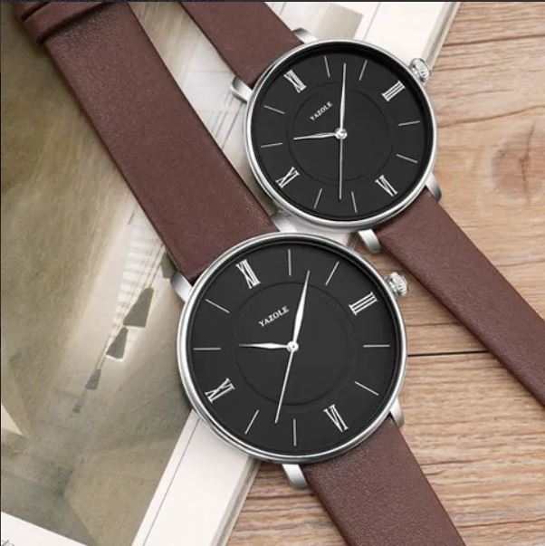 Relojes Duo De Pareja Novios Para Hombre Y Mujer Yazole D530 Café