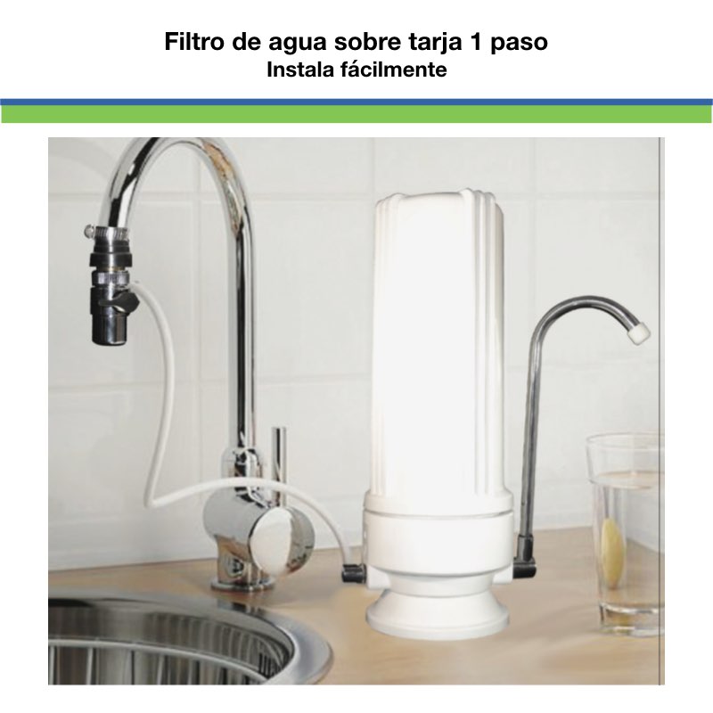 Filtro Purificador de Agua Paso 2 con Dos Cartuchos de Carbón Activado y Cáscara de Coco