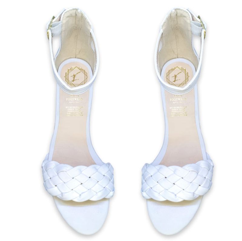 Zapatilla Trenza Tacón Sandalia Casual Dama Blanco Enco Footwear