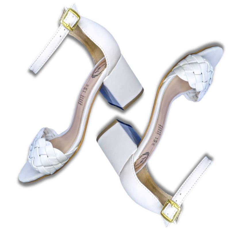 Zapatilla Trenza Tacón Sandalia Casual Dama Blanco Enco Footwear