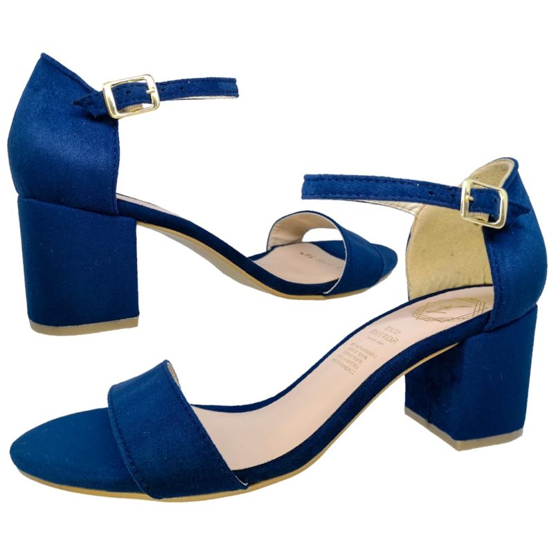 Zapatilla Durazno Liso Tacón Sandalia Casual Dama Marino Enco Footwear