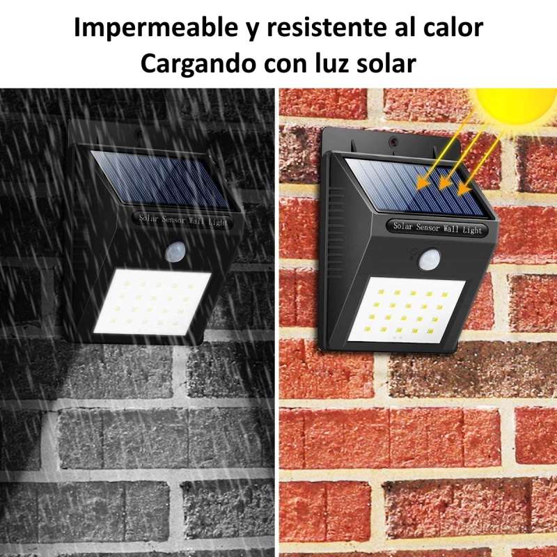  Lámpara LED solar con Sensor de movimiento