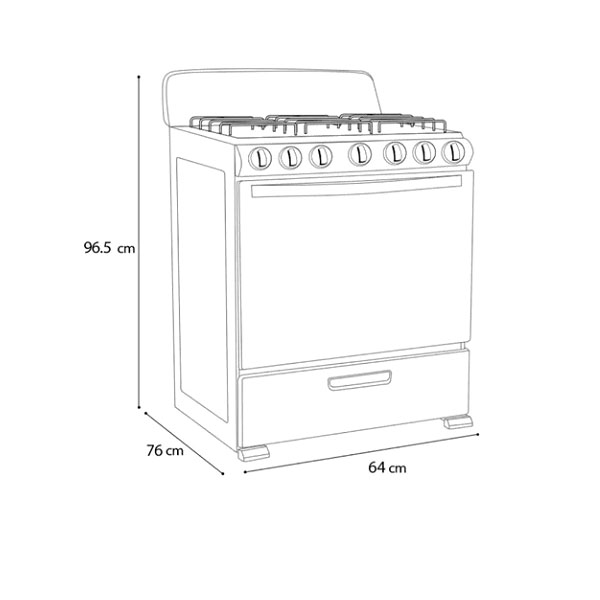 Estufa Gris De 6 Quemadores Koblenz Catania Fundición EK-1121
