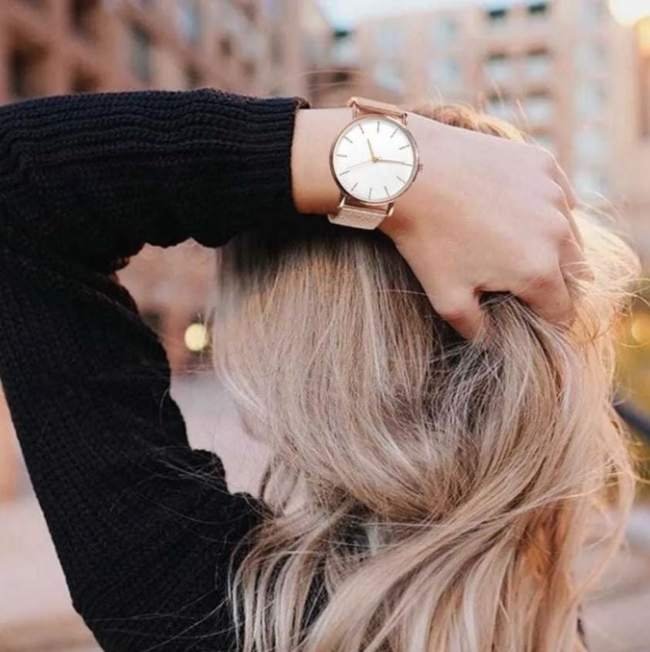 Reloj Para Dama Correa Metálica Elegante Ajustable Moda