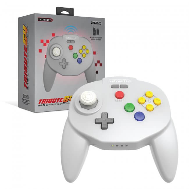 Control Inalambrico Tribute64 2.4 GHz Gris para Nintendo 64 Switch USB