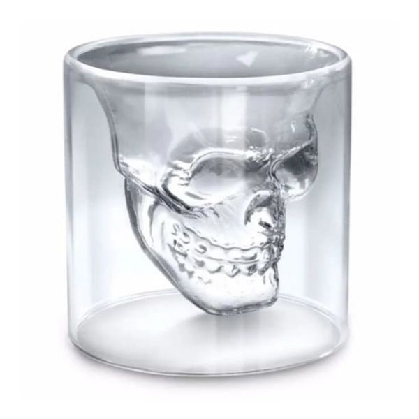Vaso Cristal Calavera Craneo Coctel Café Shot Grande