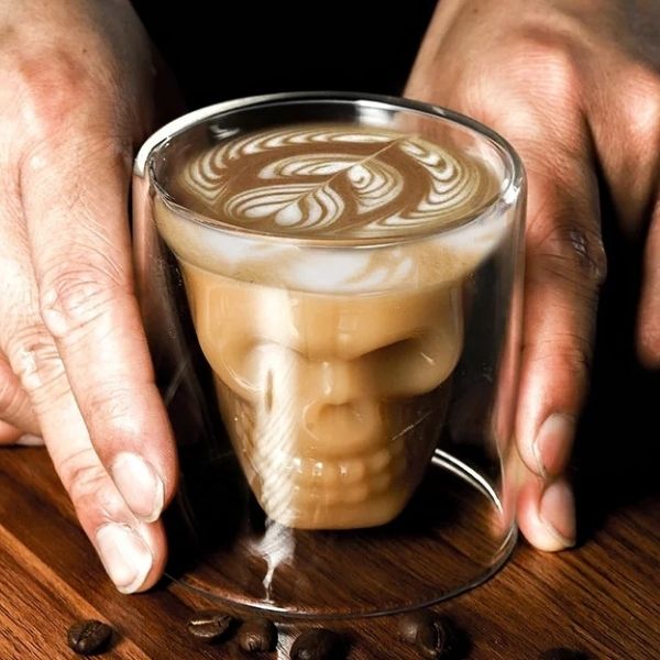 Vaso Cristal Calavera Craneo Coctel Café Shot Grande