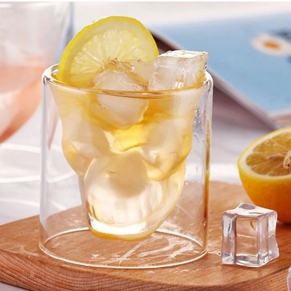 Vaso Cristal Calavera Craneo Coctel Café Shot Grande