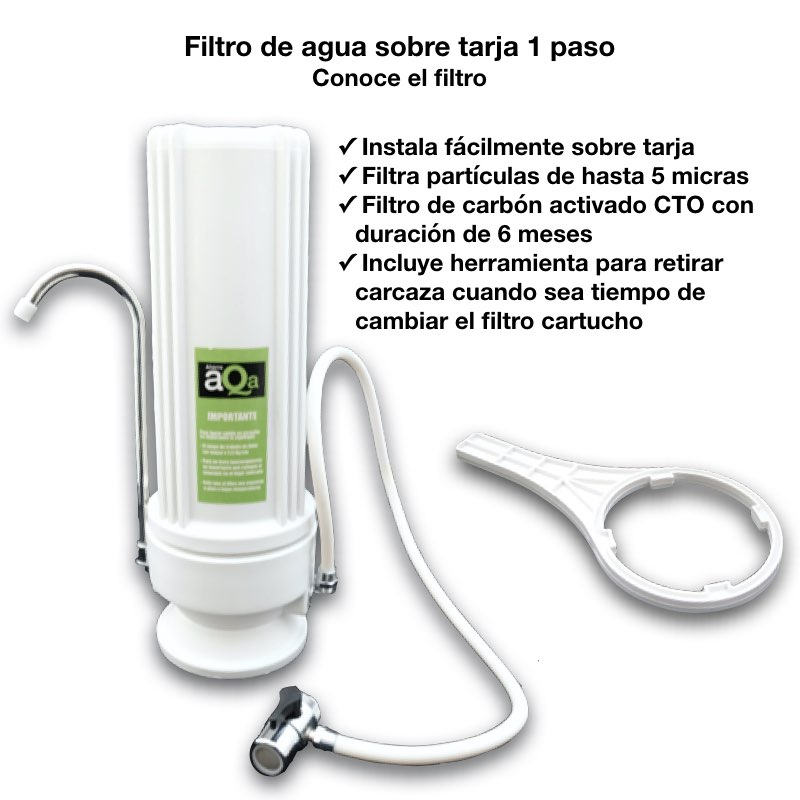Filtro Purificador de Agua Paso 2 con Un Cartucho de Carbón Activado y Cáscara de Coco