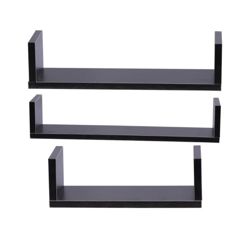 3 Repisas Flotantes Minimalistas en U 30cm, 40cm, 50cm