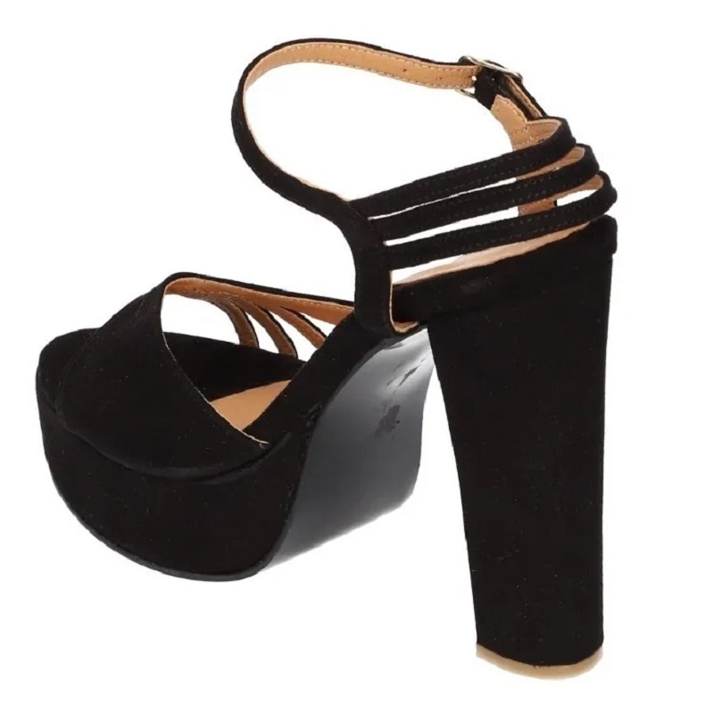 Sandalias Zapatos Mujer Tacon Zapatillas Plataforma 170 /z Negro