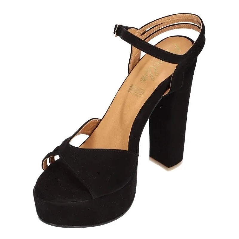 Sandalias Zapatos Mujer Tacon Zapatillas Plataforma 170 /z Negro