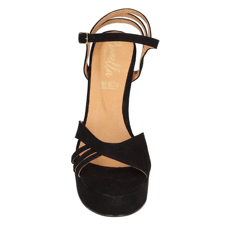 Sandalias Zapatos Mujer Tacon Zapatillas Plataforma 170 /z Negro