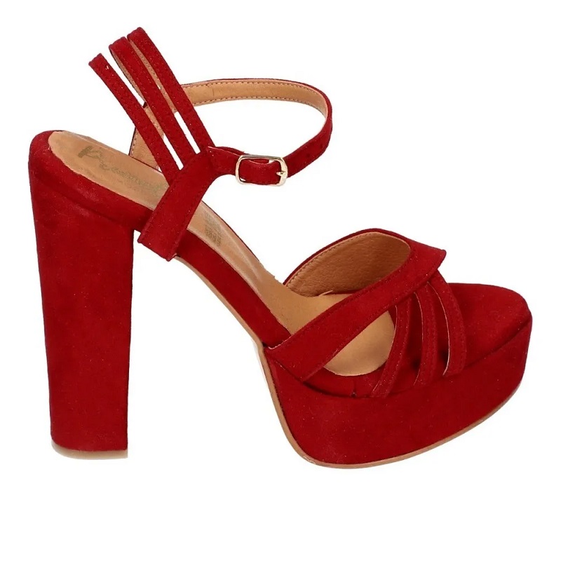 Sandalias Zapatos Mujer Tacon Zapatillas Plataforma 171 /z Rojo