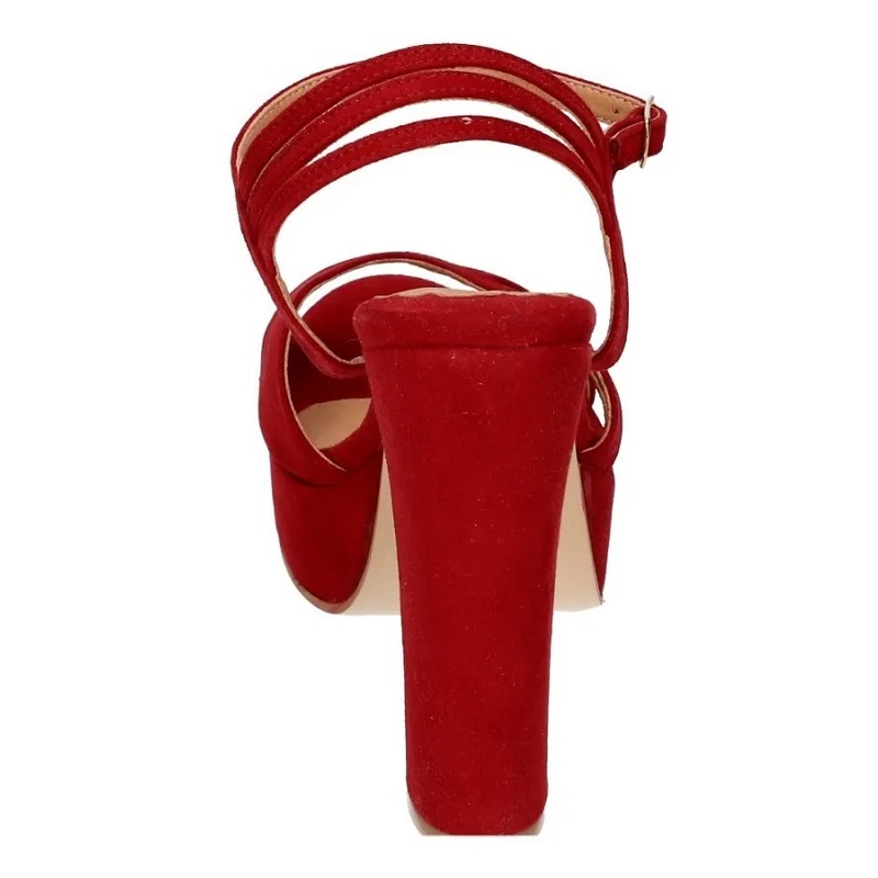 Sandalias Zapatos Mujer Tacon Zapatillas Plataforma 171 /z Rojo