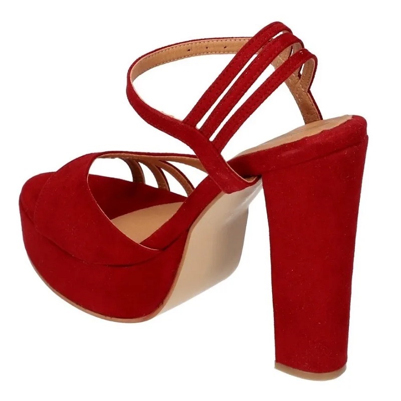 Sandalias Zapatos Mujer Tacon Zapatillas Plataforma 171 /z Rojo