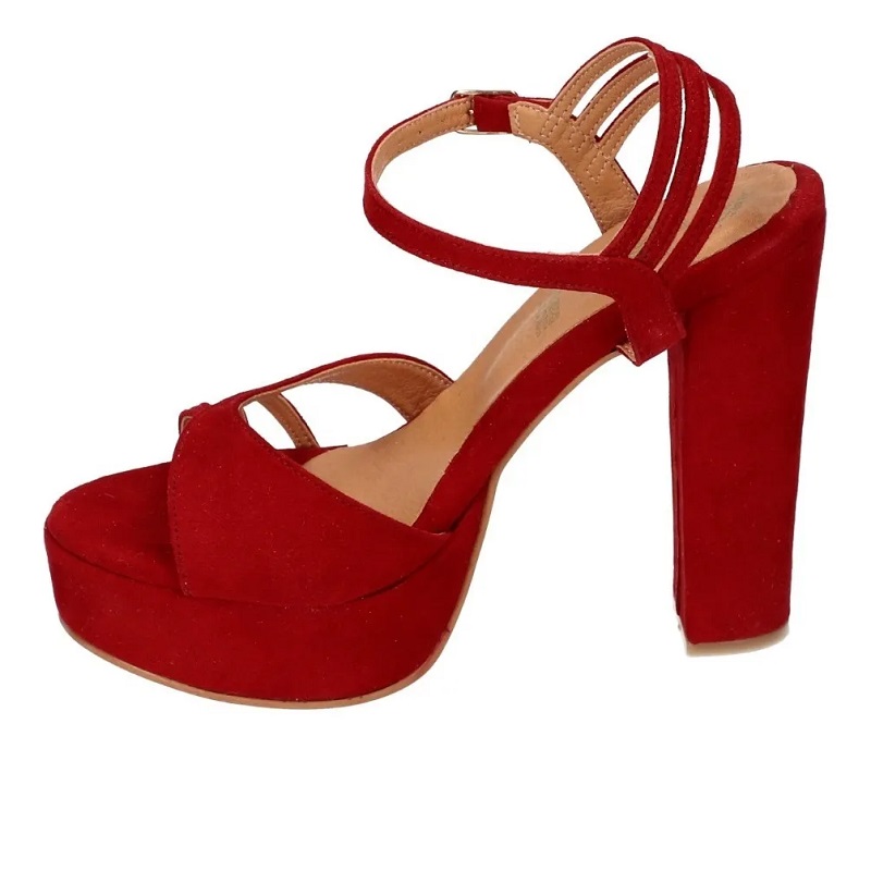 Sandalias Zapatos Mujer Tacon Zapatillas Plataforma 171 /z Rojo