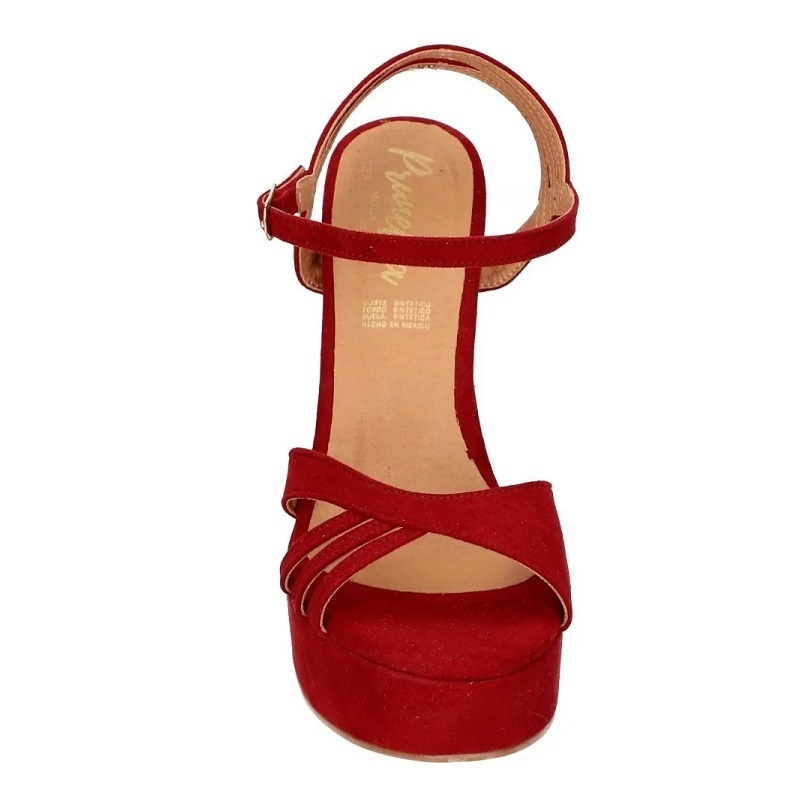 Sandalias Zapatos Mujer Tacon Zapatillas Plataforma 171 /z Rojo
